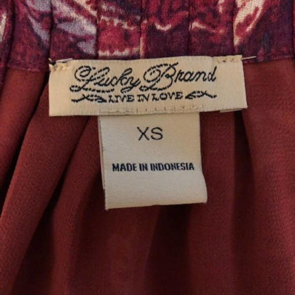 Lucky Brand Floral Print Sleeveless Halter Style Top Deep Fuchsia, NWOT- Size XS - Picture 6 of 6